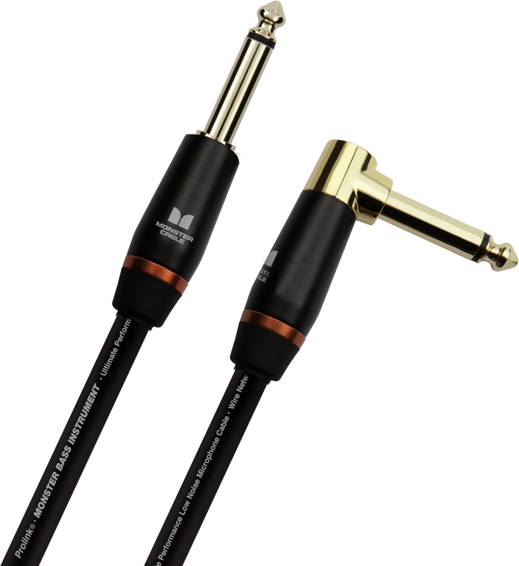 Monster Cable Prolink Bass 12 Instrumentenkabel, Angled to Straight 1/4" Plugs, 3.60m